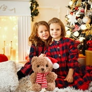 IGEED Christmas Teddy Bear Doll,Soft Cuddly Teddy Plush Bear Stuffed Animal Toy,Companion And Comfort Doll,Plush Gift for Boys Girls,Bear Doll for Christmas Valentine's Day