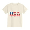 thumbnail image 4 of TOWED22 4th of July T-Shirt Toddler Boy Girl Fourth Star American Flag USA Patriotic Memorial Day Shirt Kid Independence Tee Top（Beige,11-12 Y）, 4 of 4