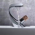 thumbnail image 1 of Black Faucet Bathroom Sink Faucets Hot Cold Water Mixer Crane Deck Mounted Single Hole Bath Tap Chrome Finished, 1 of 15