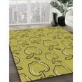 thumbnail image 2 of Ahgly Company Tapis Rond d'Intérieur à Motifs Brun Doré Jaune, 5 Pieds Rond, 2 of 6