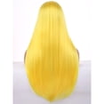 thumbnail image 4 of BERON- Peluca larga amarilla para mujer, recta, encantadora, sedosa, para disfraz, resistente al calor, sint&eacute;tica, 4 of 6