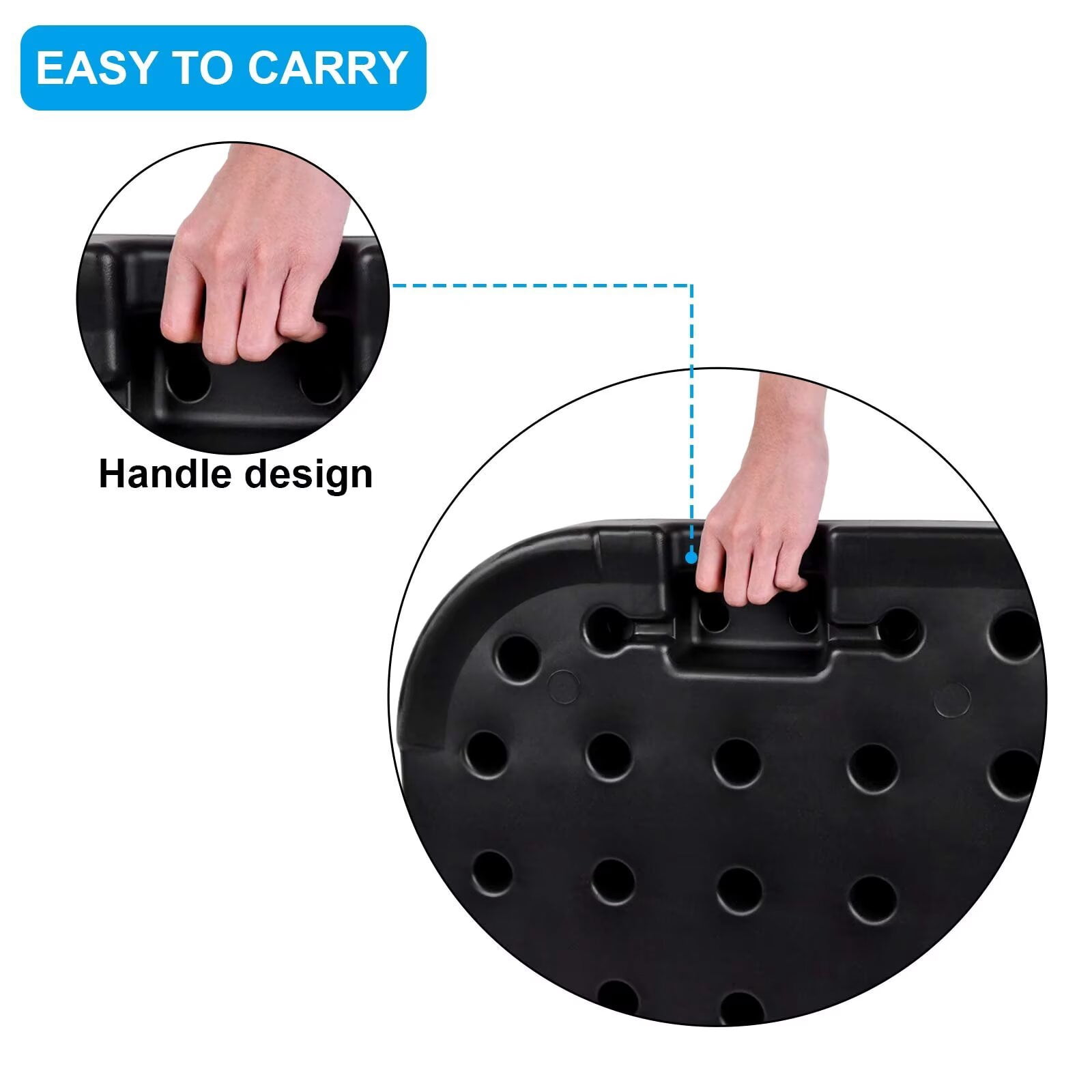 Simple Deluxe 4pcs 176lb Capacity Cantilever Offset Patio Umbrella Base Water Sand/Filled Outdoor Heavy-Duty, Black, Square