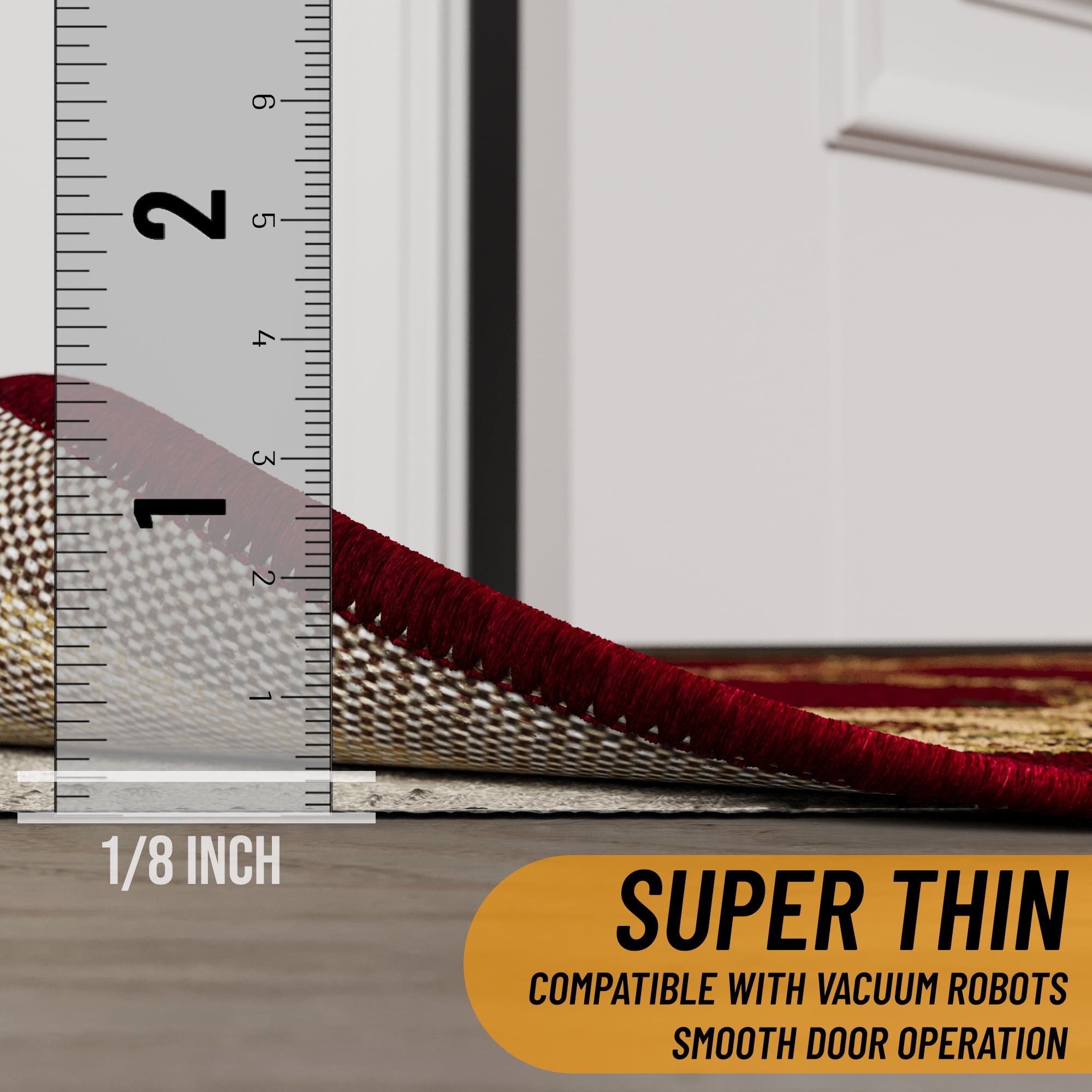 Ottomanson Non-Slip Rug Pad Grip 3x8 Felt 1/8 Thick for Any Flooring Surface, 2'7" x 8', Beige