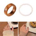 thumbnail image 2 of 2PCS Girls Finger Ring Creative Simple Fake Peal Knuckle Ring Wide Chunky Ring, 2 of 10