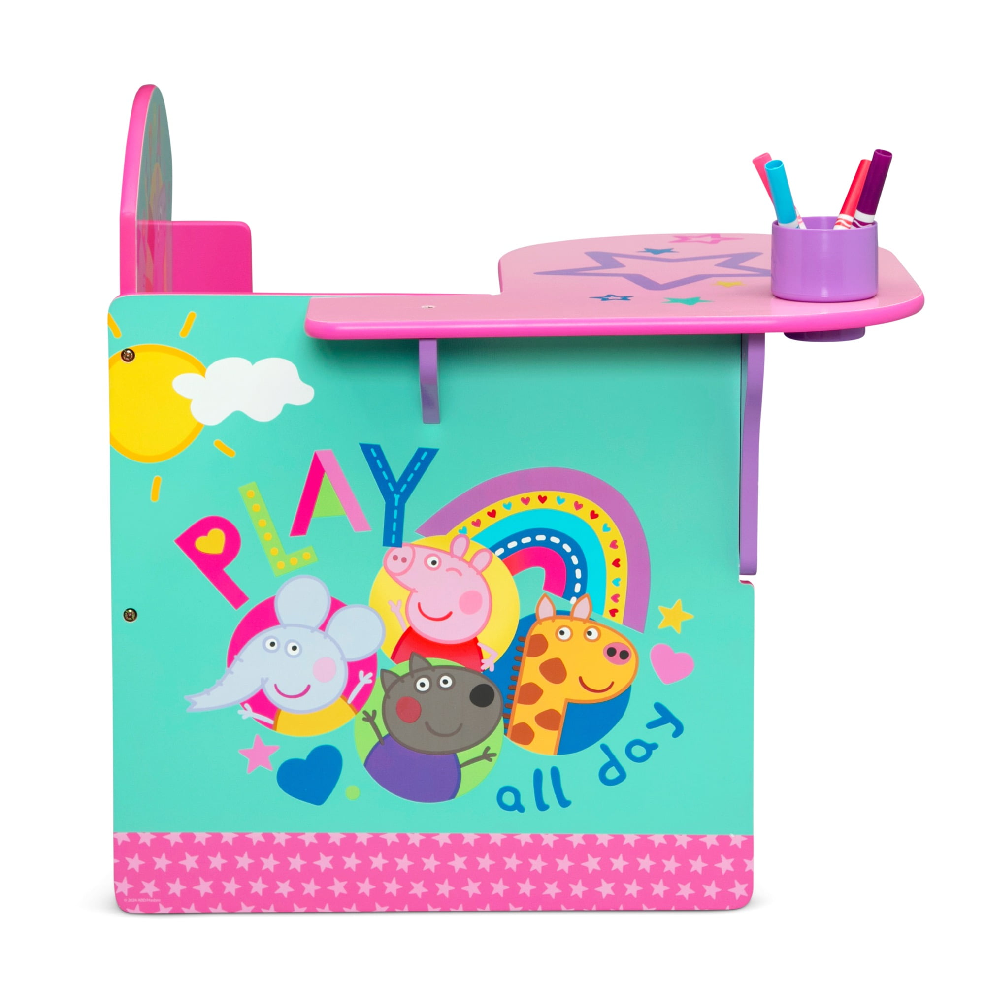 Peppa Pig Chair Desk with Storage Bin by Delta Children - Greenguard Gold Certified, Pink
