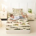 thumbnail image 5 of Manfei Hippie Freshwater Fish Twin Sheets, Wildlife Bedding, Cream, 3pcs, 1 Flat Sheet, 1 Fitted Sheet and 1 Pillowcase, 5 of 6