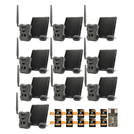 Skypoint FLEX-M Trail Camera with SPLB-10 Solar Panel (10 Pack) Bundle with 32GB Memory Card and Card Reader (21 Items)