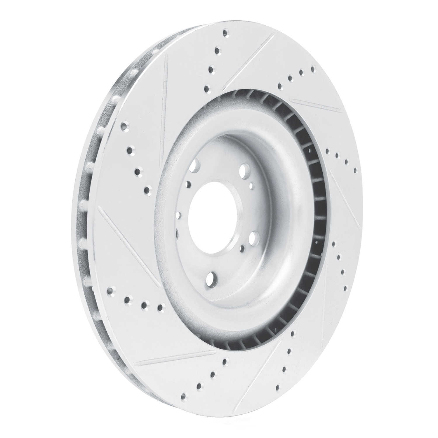 Dynamic Friction Company 631-58039R DFC Brake Rotor - Drilled And Slotted - Silver