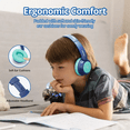 thumbnail image 4 of Kids Wired Headphones Tronsmart KH01C with Safe Volume, Foldable Design, Ergonomic Comfort, and Durable 3.5mm Jack Compatibility - Blue, 4 of 8