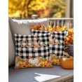 thumbnail image 4 of Decorative Throw Pillow Covers 16x16 Inch Set of 2 Hello Pumpkin Fall Decor Pillow Cases for Couch, Maple Leaf Black White Plaid Cushion Case for Living Room Bedroom Bed Car Chair, 4 of 9