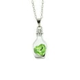 thumbnail image 2 of dianhelloya Necklace Scratch-resistant Minimalistic Alloy Heart-shaped Faux Crystal Bottle Choker Pendant Chain Women Gift Green, 2 of 8