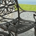 thumbnail image 5 of Nuu Garden Patio Dining Chairs with Armrests, Weather Resistant Cast Aluminum Bistro Chairs of 2, Outdoor Chairs for Garden Lawn Porch Backyard Pool, Black, 5 of 10