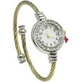 thumbnail image 3 of Blekon Collections Womens 24mm Case Rhinestone Bezel Wire Bangle Watch, 3 of 5