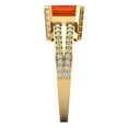 thumbnail image 3 of 2.45 ct Emerald Cut Simulated Red Diamond Solitaire with Accents Engagement Ring for Women in 18K Yellow Gold, 3 of 5