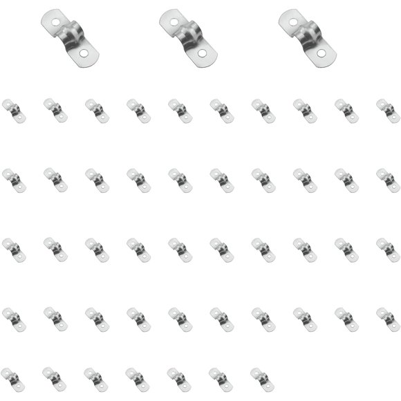 shiyou-50PCS M10 Stainless Steel Rigid Pipe Strap Clamp Metallic Heavy Duty Pipe Fastening Bracket 2 Hole U Bracket Pipe Clamp for Boat Rack PVC Pipe Awning Fixing