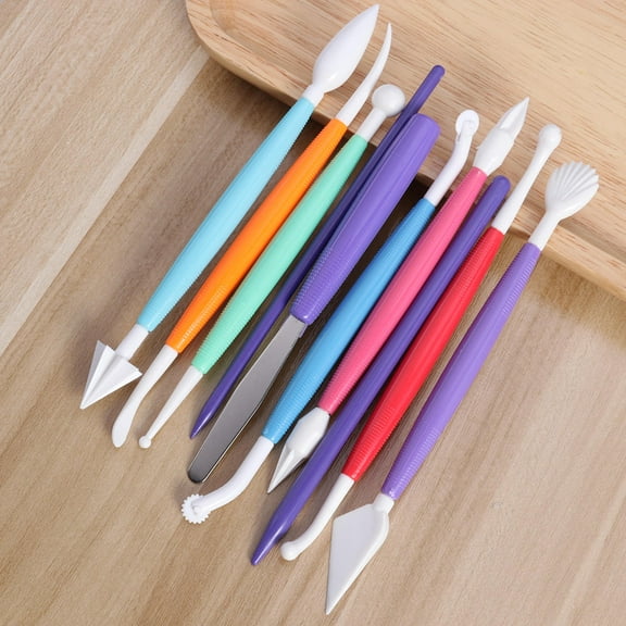 GOOHOCHY 10pcs Plastic Clay Tools Ceramic Pottery Tool Kit for Shaping and Sculpting (Random Color)