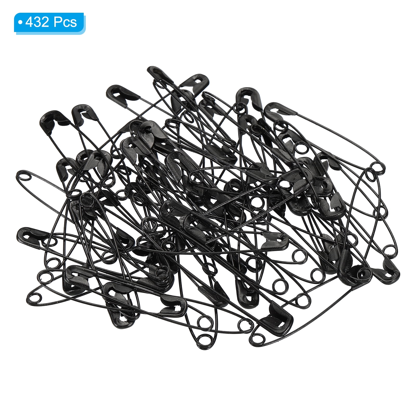 Uxcell Safety Pins 2.13 Inch Nickle Plated Small Sewing Pins Black 432Pcs