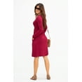 thumbnail image 5 of DEVOPS Women's Casual Long Sleeve Empire Waist Loose Dress with Pockets (X-Large, Wine Red), 5 of 7