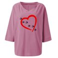 thumbnail image 4 of Blusa suelta de verano con cuello en V y manga 3/4 para mujer Fridja  hj2057, 4 of 5