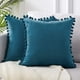thumbnail image 1 of Dinheiro Topfinel 2er Set Samt Kissen mit Pompoms Einfarbig Weihnachten Kissenbezüge Dekorative Kissenhülle Kopfkissen Sitzkissen Dekokissen Couchkisen für Sofa Schlafzimmer Büro Auto 40X40cm Rosa, 1 of 7