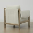thumbnail image 6 of CHITA Upholstered Accent Arm Chair with Wooden Frame, Linen Fabric&Grey Wood, 6 of 13