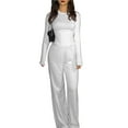 thumbnail image 1 of Conjunto de Dos Piezas para Mujer, Estilo Casual, Ideal para Estar en Casa. Incluye Top de Larga Ligeramente Corto y Pantalón de Pierna . - L, 1 of 8