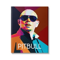 Stupell Industries Pitbull Modern Portrait Bold Shapes Abstract Geometric Shapes, 36 x 48, Design by Birch&Ink