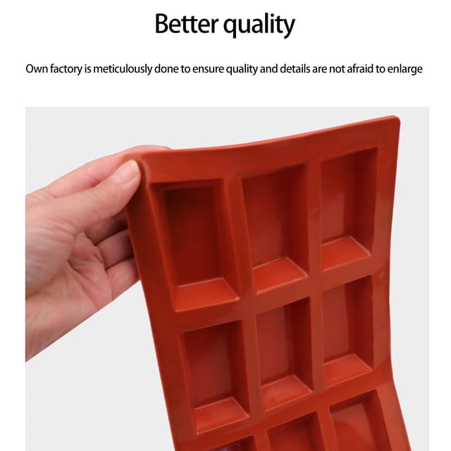 Molde flexible para Hornear BuyWeek silicona 9 cavidades rectangular