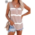 thumbnail image 3 of Luxtrada Women's Tie Dye Vest Plus Size Tank Tops Summer Sleeveless Shirts Loose Blouse Khaki,L, 3 of 12