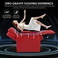 thumbnail image 4 of Weilianda Astronaut Zero Gravity Home Theater Seating Top Grain Leather Recliner Sofa Power Headrest Footrest with Carbon Fiber Tray Table, Tablet Stand, Cup Holders Row of 2 Loveseat Red, 4 of 5