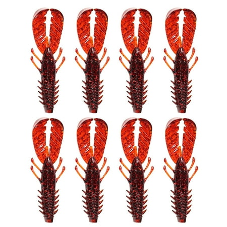 RUISINERY 8pieces Fishing Baits Lure 7.5cm 3.7g Shrimp Soft Baits Shrimp Lures for Trout Artificial Swimbait Fishing Accessory