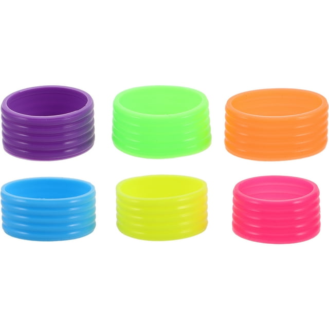 KAKOWELY elastic racket ring 6pcs Tennis Racket Grip Bands Small Overgrip Protector Silicone Racket Band Non-Skid Racket Grip Rings Professional Tennis Racquet Grips