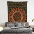 thumbnail image 2 of Bless International Indian hippie Bohemian Psychedelic Golden Blue Peacock Mandala Wall hanging Bedding Tapestry (Golden Green, Medium (54x60Inches)(137x152cms)), 2 of 4