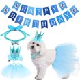 thumbnail image 1 of Pet Birthday Party Accessories Banner Pull Flag Dog Bone Necklace Saree Set Celebration Party Decoration Layout Supplies, 1 of 4
