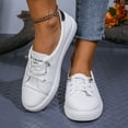 thumbnail image 5 of Mostsola Loafers for Women Lace up White Sneakers Casual Lightweight Soft Slip on Flats Shoes, 5 of 8