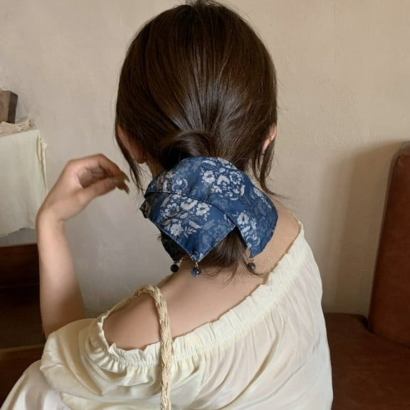 1Pack Scrunchies for Women - Satin Hair Ties and Bands, Big Ponytail Holders for Thick, Curly Hair, Cute No-Crease Pony Tails, No Damage for Christmas New Year