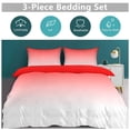 thumbnail image 5 of 3 Pcs Soft Bedding Set, Includes 1 Duvet Cover with Zipper And 2 Pillow Shams,Aesthetic Red And White Gradient Full(79"×90"), 5 of 8