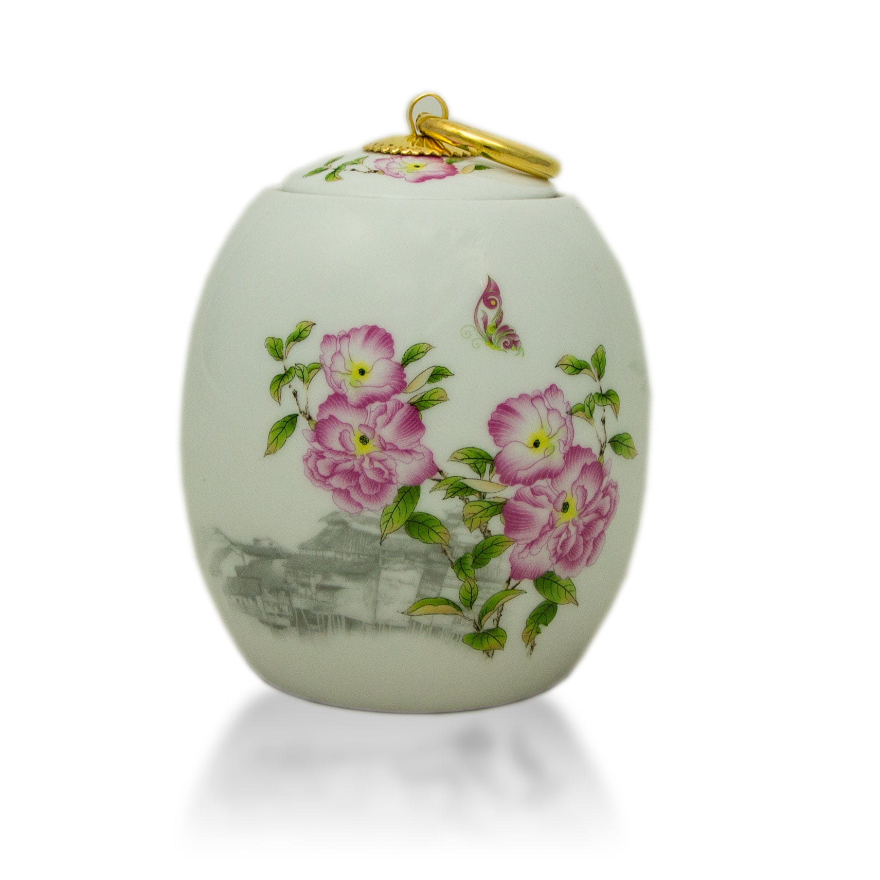 Ceramic Memorial Urn For Loved Ones Extra Small 18 Pounds White Pink Peonies Engraving Sold Separately Walmart Com Walmart Com