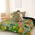 thumbnail image 4 of Manfei Cartoon House Print Full Size Comforter Sets,City Roads Bedding Comforter Set,Gray,Black Reversible,3-Piece,1 Comforter and 2 Pillowcases, 4 of 7