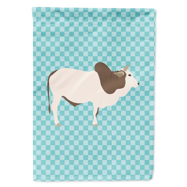 "Treasures BB8004CHF Malvi Cow Blue Check Canvas House Flag, tamaño, multicolor" Caroline's Treasures BB8004CHF