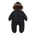 thumbnail image 2 of REDARER Baby Snowsuit Hooded Jumpsuit Bear Outfit, Winter Warm Romper for Infants Boys Girls Outwear,12-18 Months, 2 of 9