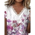 thumbnail image 2 of Gvmfive Women Plus Size Short Sleeve V Neck Lace Tops Tunic Blouse, 2 of 3