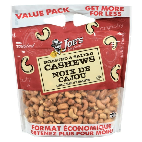 Joe's Tasty Travels Salted Roasted Cashews, 750 g