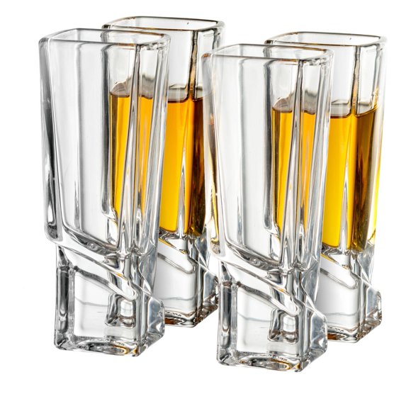 Verres à Shooter Carré à Base Lourde en Cristal - 1,6 oz - Ensemble de 4