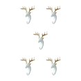 thumbnail image 1 of Decodeary Resin Key Hook Durable And Functional Addition To Home Resin Elephant Head Animal Wall Mounted Hook Animal Head Key Hook White gold (deer) 5Set, 1 of 6