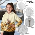 thumbnail image 6 of Pzuqiu Sunflower Horse Hoodie Sweatshirt for Girls 4-5 Fashion Fuzzy Fall Winter Clothes Warm Comfortable Long Sleeve Hoodies Kids Stretchy Unique Design for Outdoor Activities, 6 of 7
