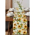 thumbnail image 2 of Sunflower Burlap Cotton Table Runner 13x70 Inches Long, Summer Botanical Vintage Spring Floral Butterfly Farmhouse Table Runners, Outdoor Dining Tablecloths Decor for Baby Shower/Party/Wedding, 2 of 6