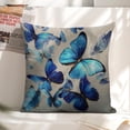 thumbnail image 6 of Many blue butterflies are dreamy Linen toss pillowcase Decoration pillowcase Gift preferred 24x24" Cushion cover 4 set Sofa pillowcase Sofa bedroom living room car, 6 of 8