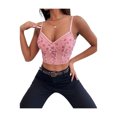 thumbnail image 2 of Camisola VISgogo con bordado floral para mujer, sin mangas, de verano, con tirantes finos y encaje VISgogo  moda, 2 of 9