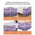 thumbnail image 6 of Lavender Farmhouse Wrap Around Bed Skirts for King Bed 18" Drop, Bed Skirt with Adjustable Elastic Belt Dust Ruffle Bed Valance for Bedroom Hotel Luxury Purple Wooden Grain Bed Frame Cover, 6 of 7